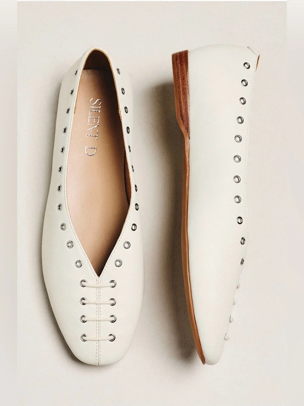 Anthropologie Silent D Lonny Grommet Lace-Up Flats